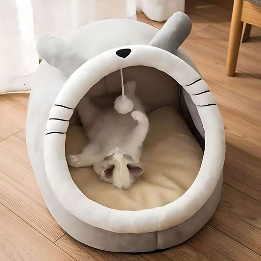 Premium Luxury Cat Cave Bed – Soft Enclosed Sleeping House for Pets