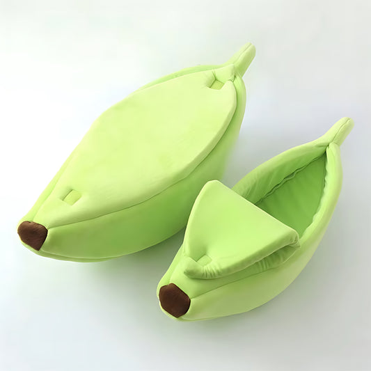 Banana Cat Bed House – Cute & Cozy Plush Pet Bed for Cats & Small Dogs