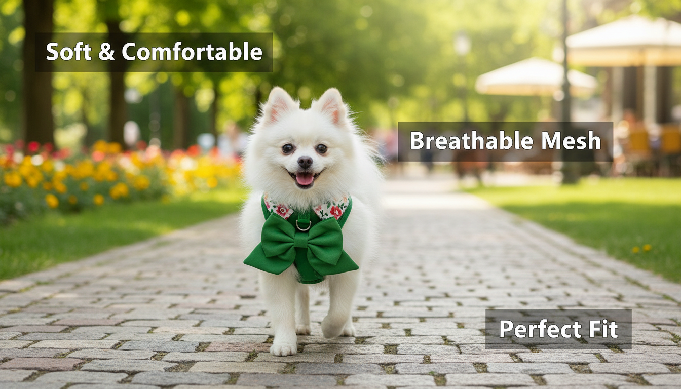 Breathable Dog Vest Harness Set with Matching Collar & Lead
