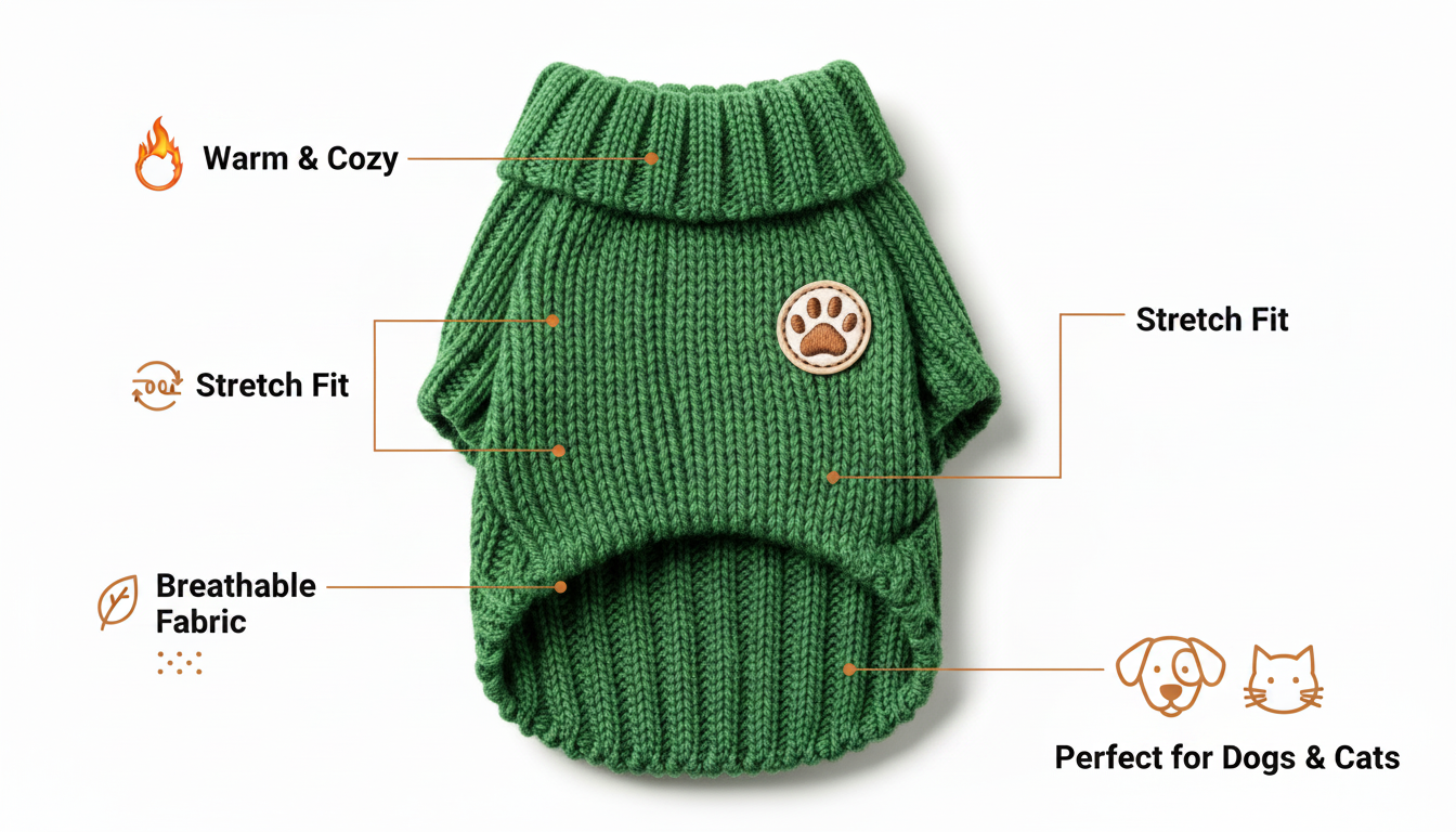 Cozy Knit Sweater for Pets – Perfect for Cold Days