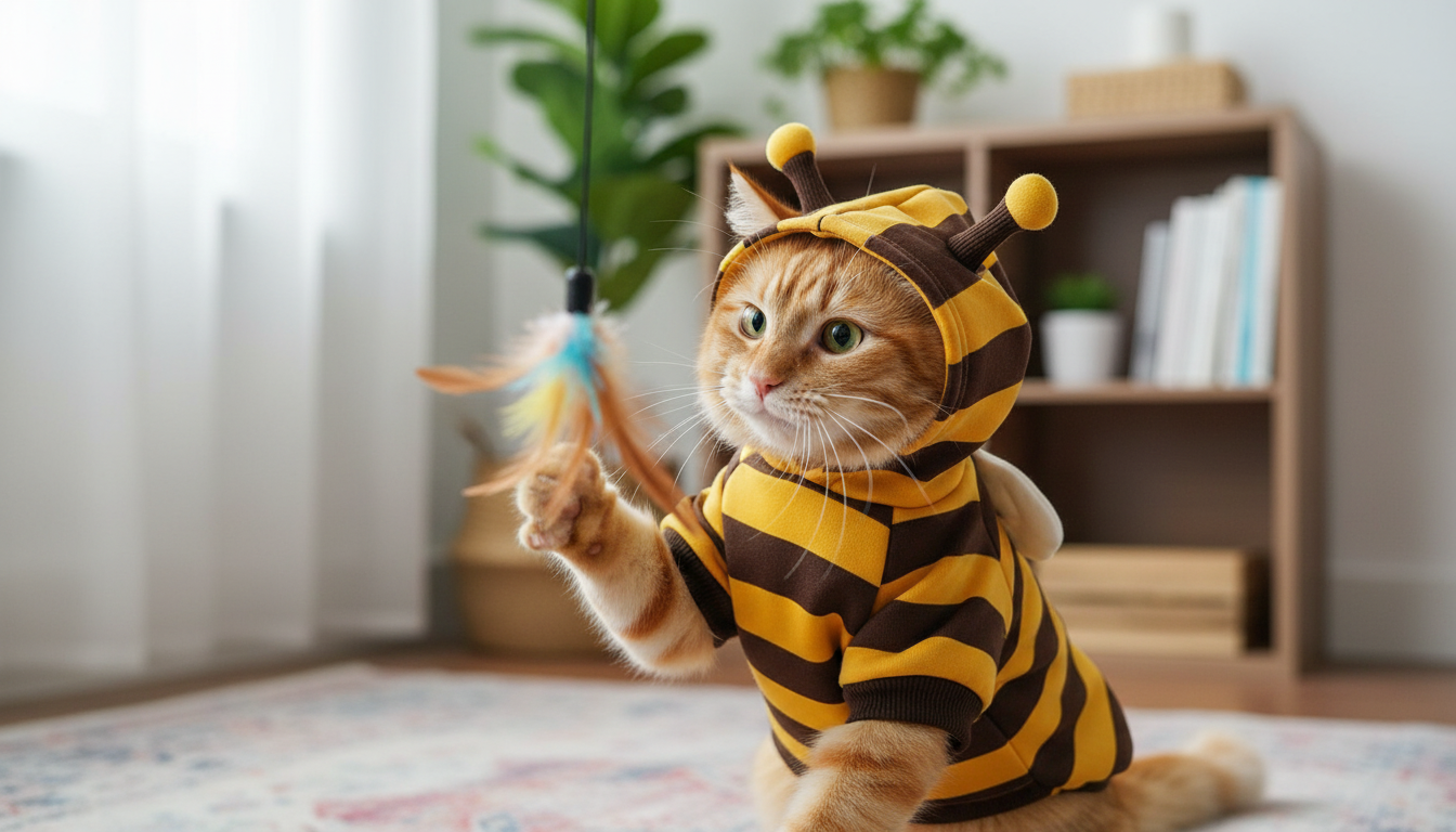 Cute Bee Pet Hoodie – Warm Winter Costume for Dogs & Cats