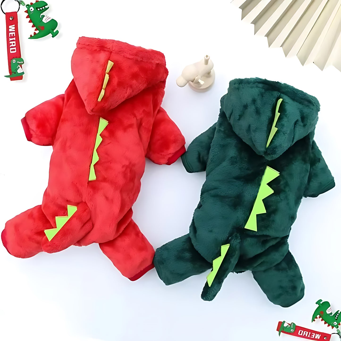 Cute Dinosaur Dog Hoodie – Warm Fleece Winter Coat for Small Dogs