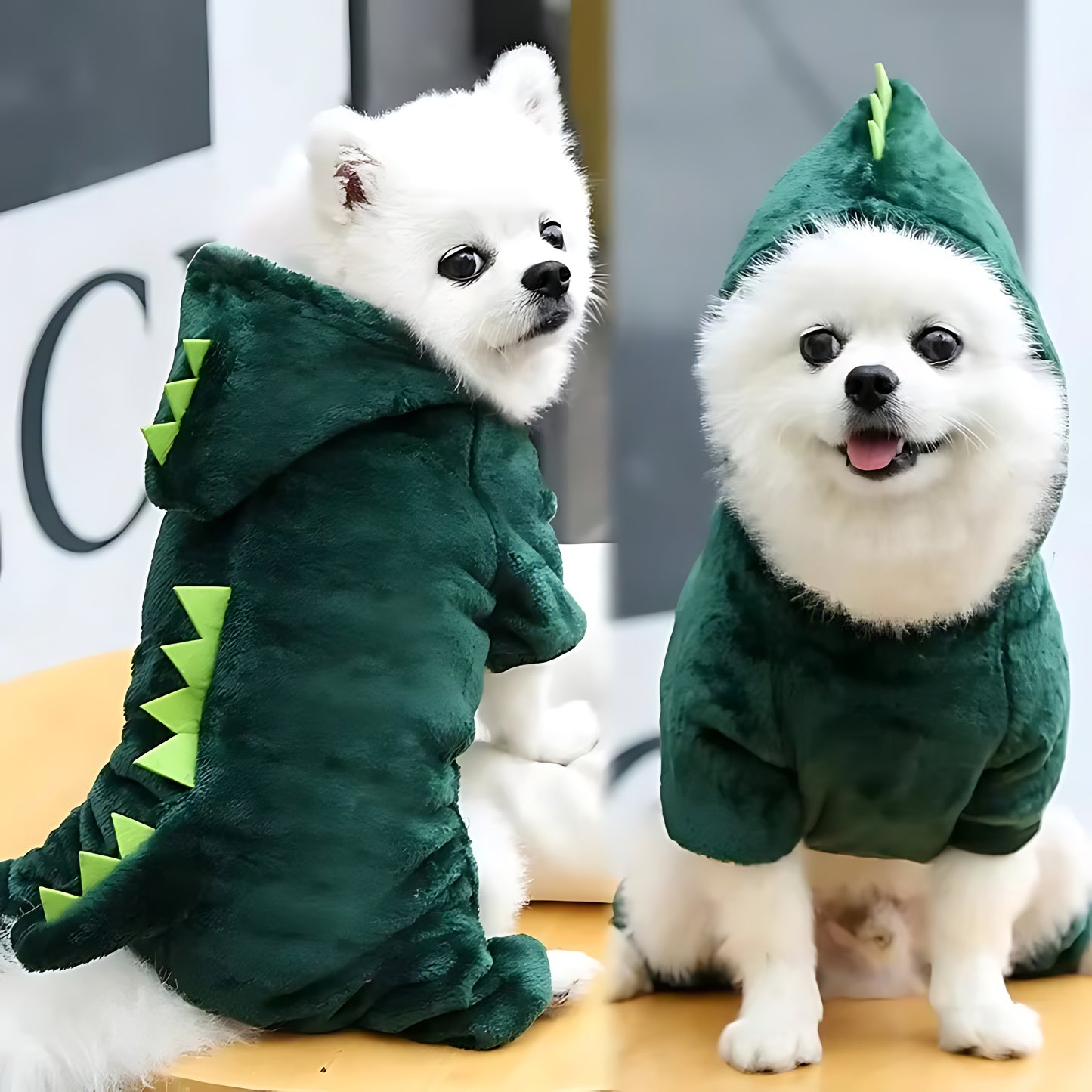 Cute Dinosaur Dog Hoodie – Warm Fleece Winter Coat for Small Dogs