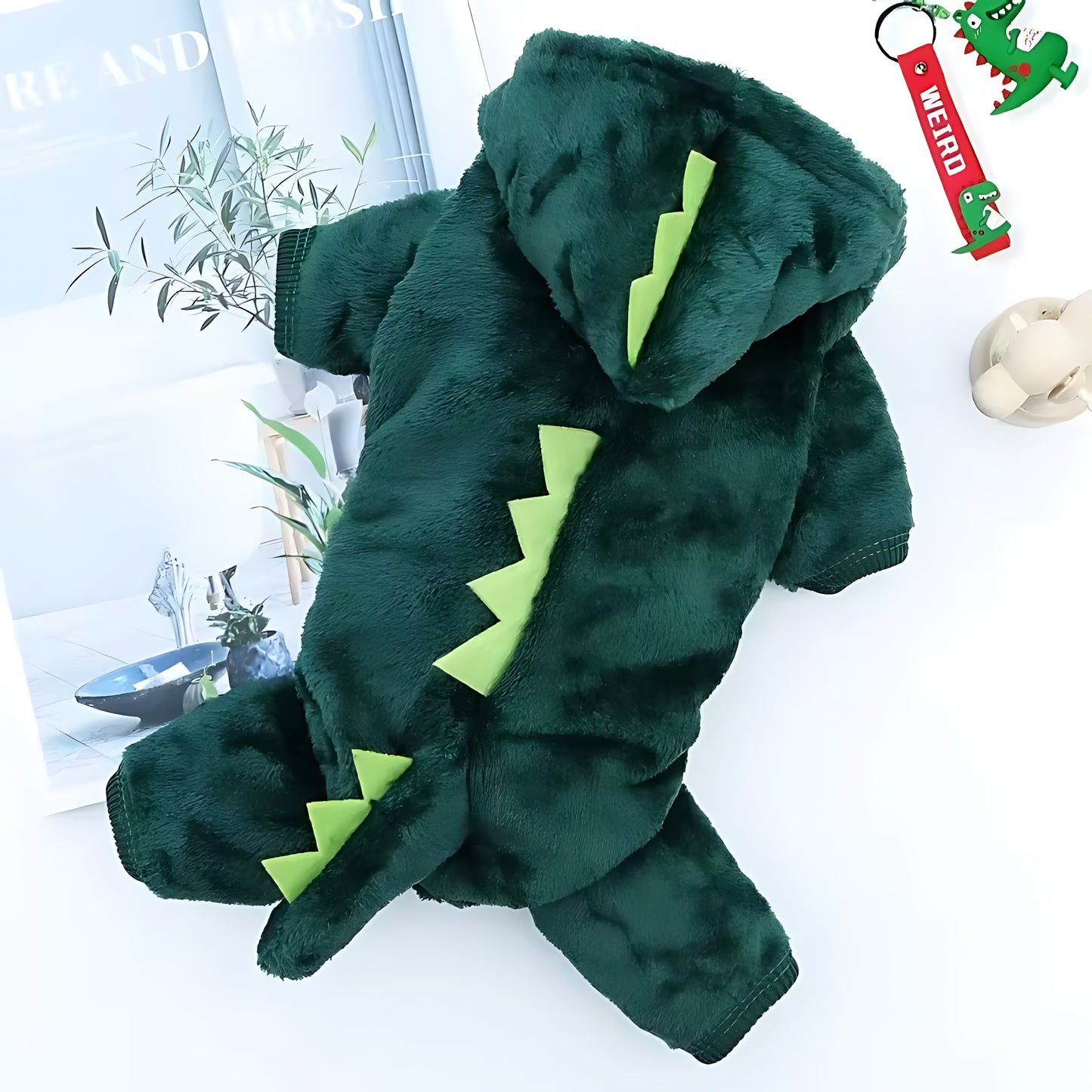 Cute Dinosaur Dog Hoodie – Warm Fleece Winter Coat for Small Dogs