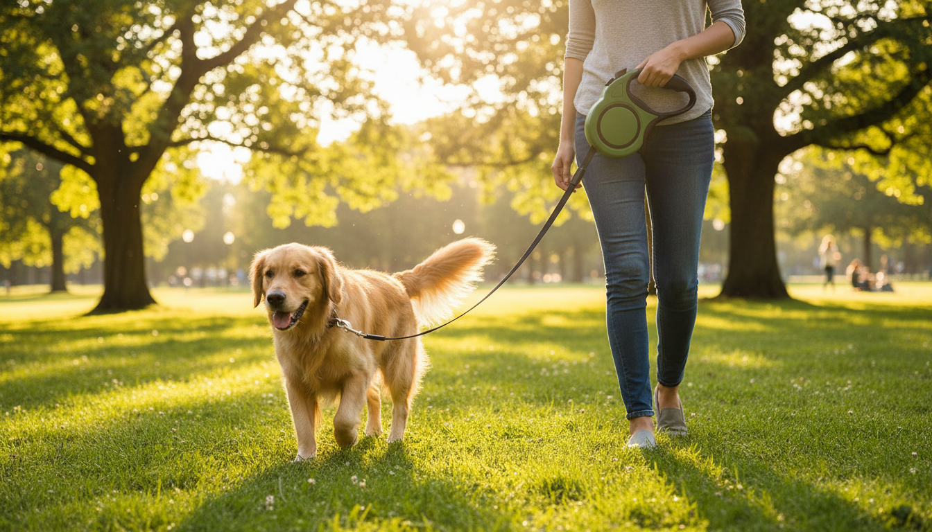Durable Retractable Dog Lead – 5m / 8m for Active Walks