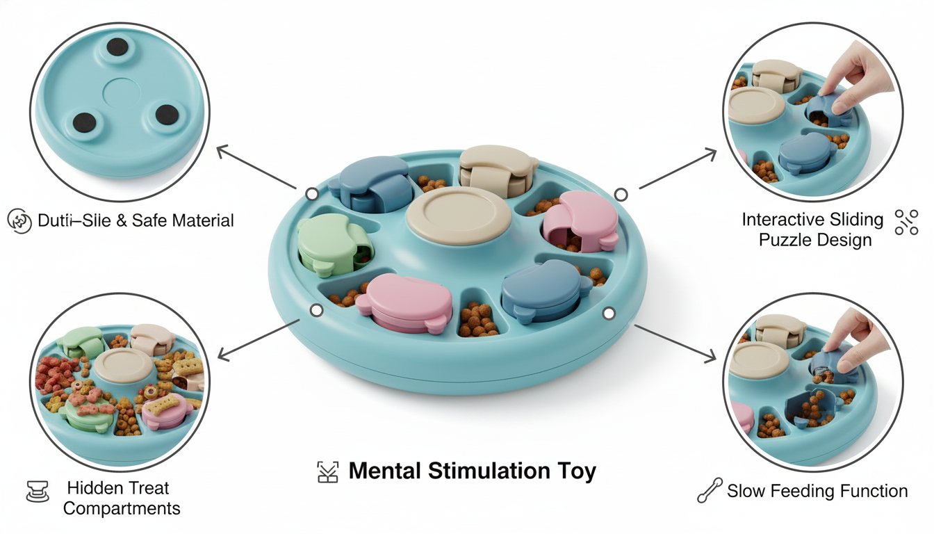 Slow Feeding Dog Puzzle Bowl – Interactive Mental Stimulation Toy