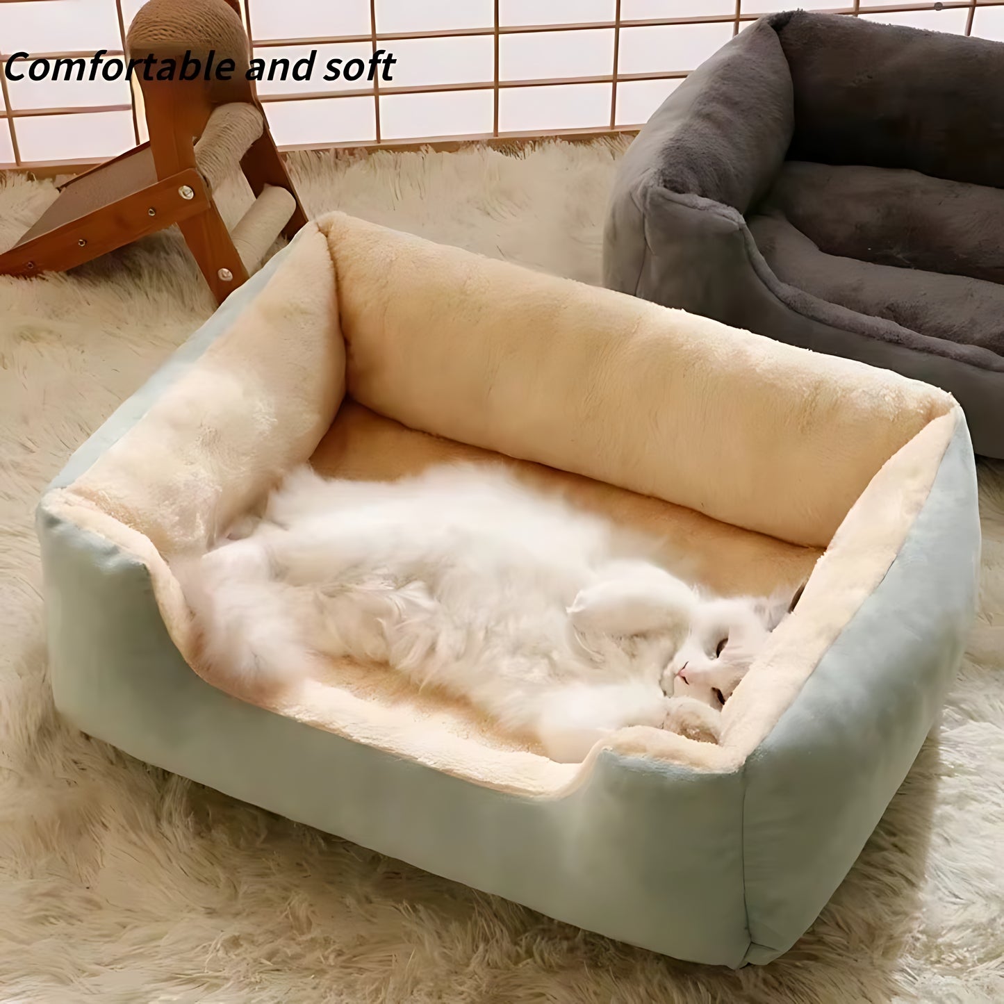 Soft Winter Pet Bed – Warm Cushion Basket House for Cats & Dogs