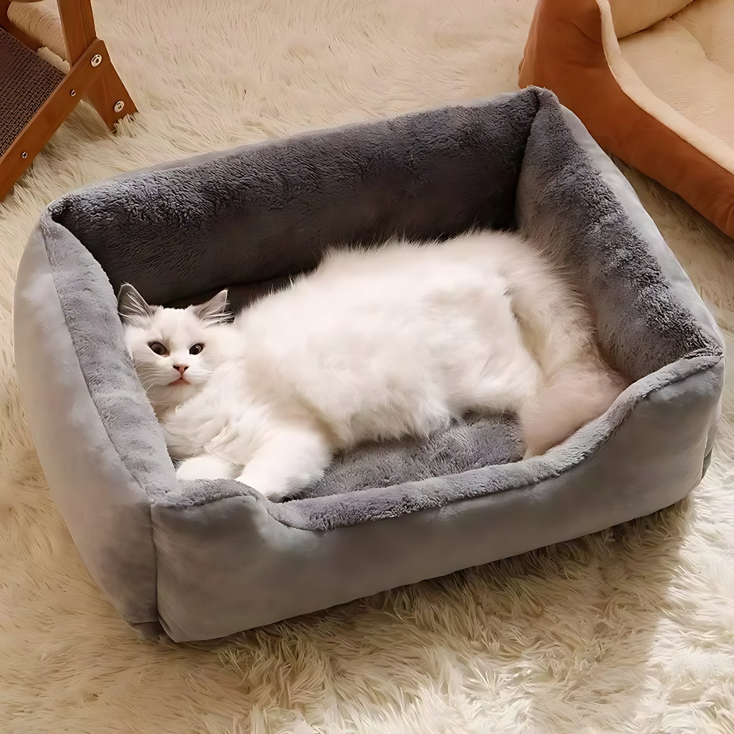 Soft Winter Pet Bed – Warm Cushion Basket House for Cats & Dogs