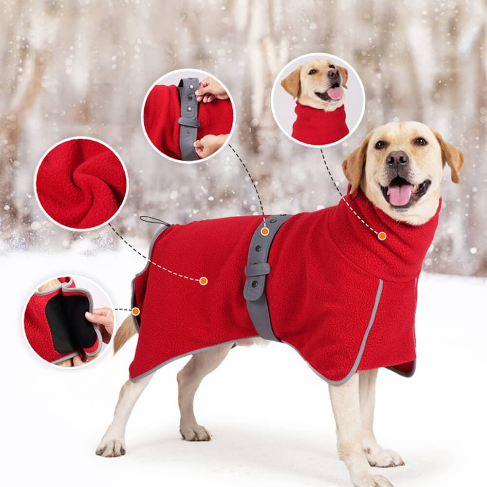 High-Neck Fleece Dog Cape - Warm and Windproof Winter Protection - Image 2