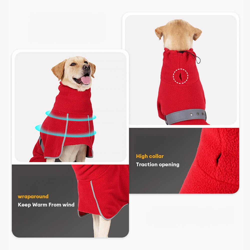 High-Neck Fleece Dog Cape - Warm and Windproof Winter Protection - Image 4