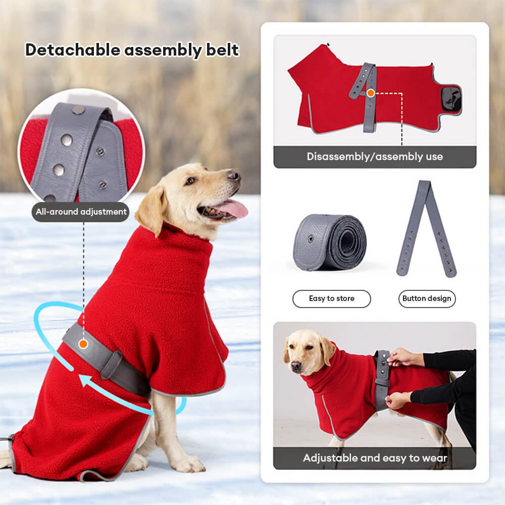 High-Neck Fleece Dog Cape - Warm and Windproof Winter Protection - Image 3